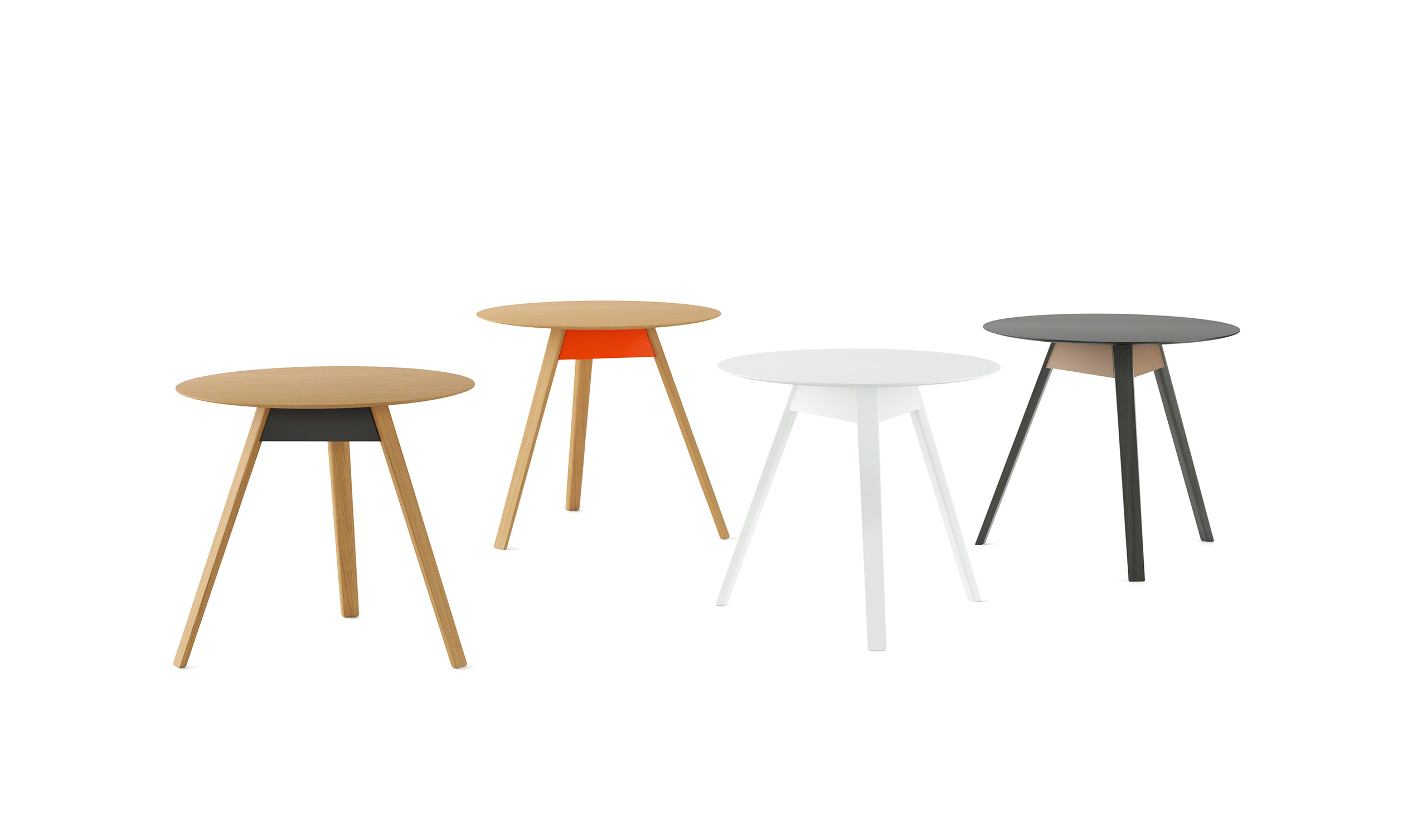 multiple trivio tables in different colors in a white background