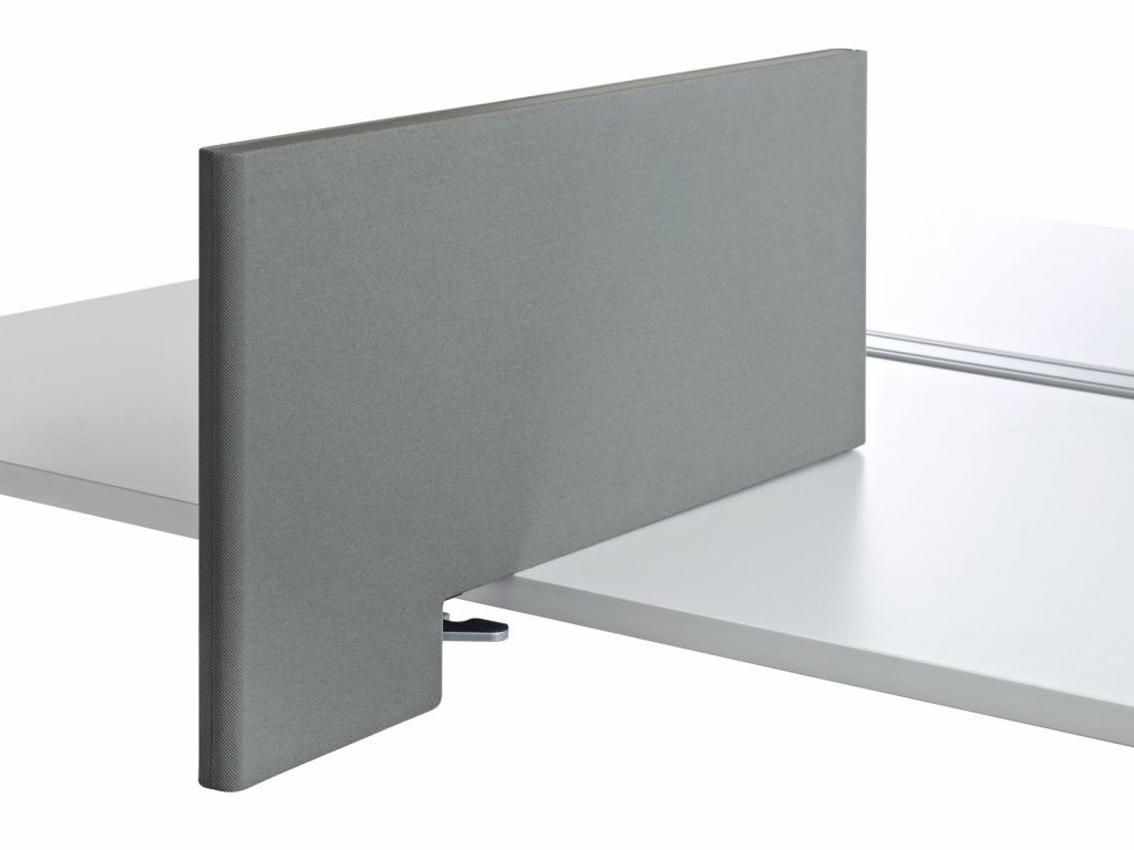grey side screen placed on a desk