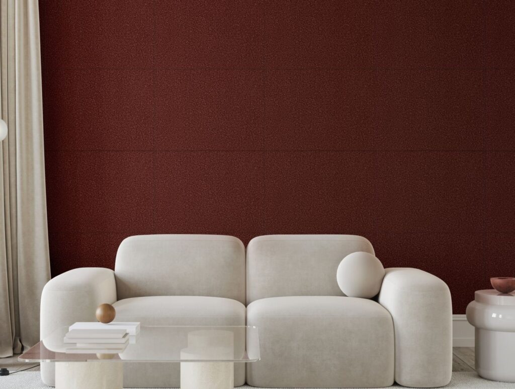 lounge area with a white sofa and table and behind it